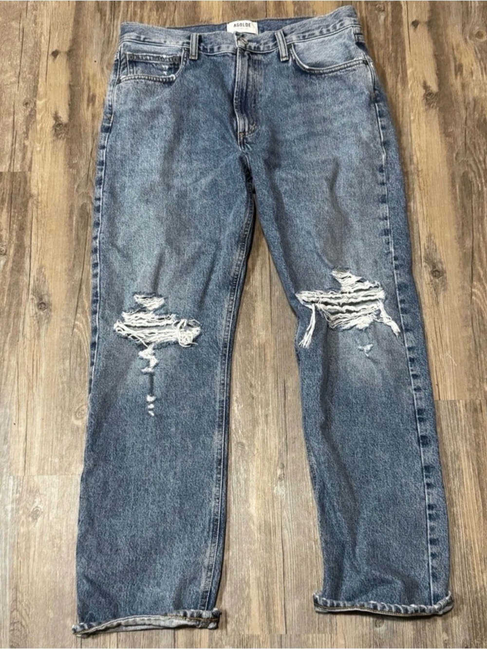Agolde “Mia” Mid Rise Straight Jeans